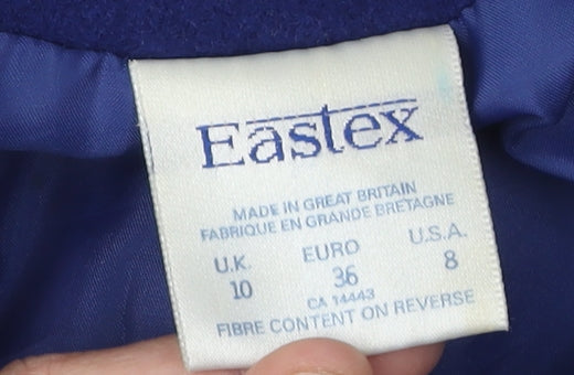 Eastex Women's Blue Wool Overcoat Size 10 - Vintage Style