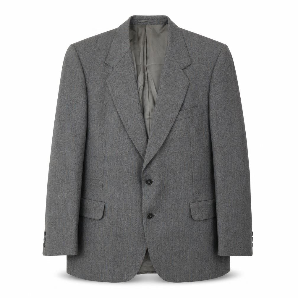 Magee Men's Grey 42R Blazer: Classic Wool Striped Elegance
