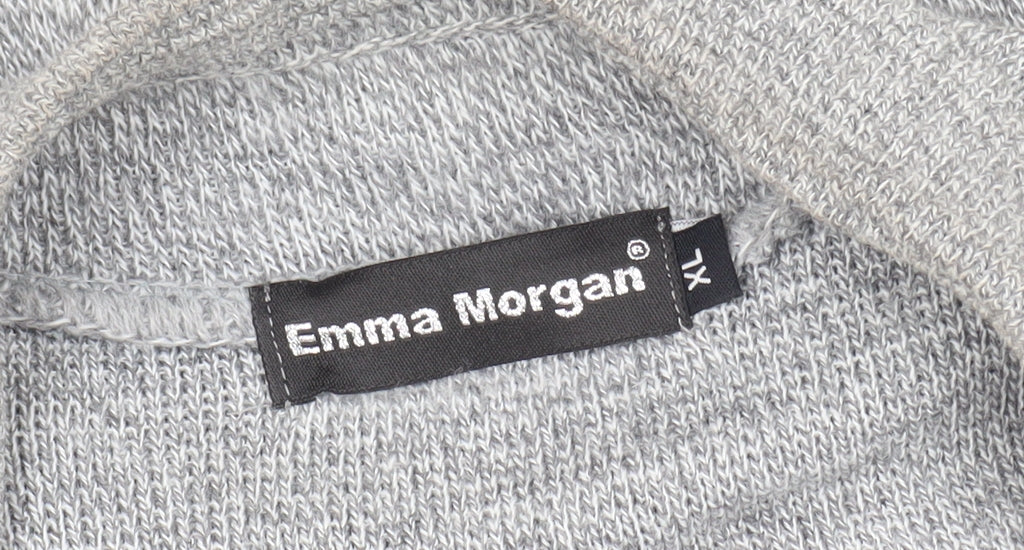 Emma Morgan Women's Grey Animal Print Open Front Cardigan XL