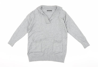 Threadbare Women's Grey Acrylic Knit Pullover Jumper, Size 6