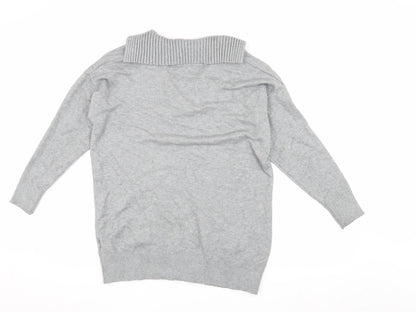 Threadbare Women's Grey Acrylic Knit Pullover Jumper, Size 6
