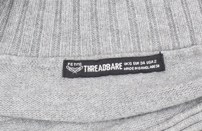 Threadbare Women's Grey Acrylic Knit Pullover Jumper, Size 6