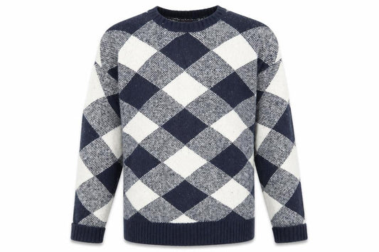 Marks & Spencer Men's Blue Argyle Pullover Jumper Size L