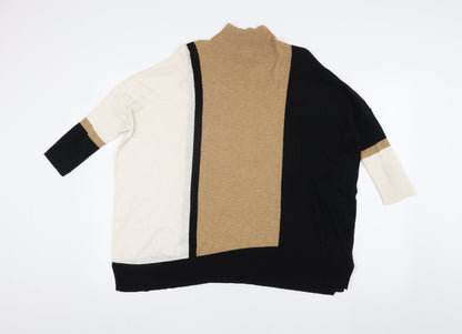 River Island Women's Jumper Beige Black Ivory Size 10