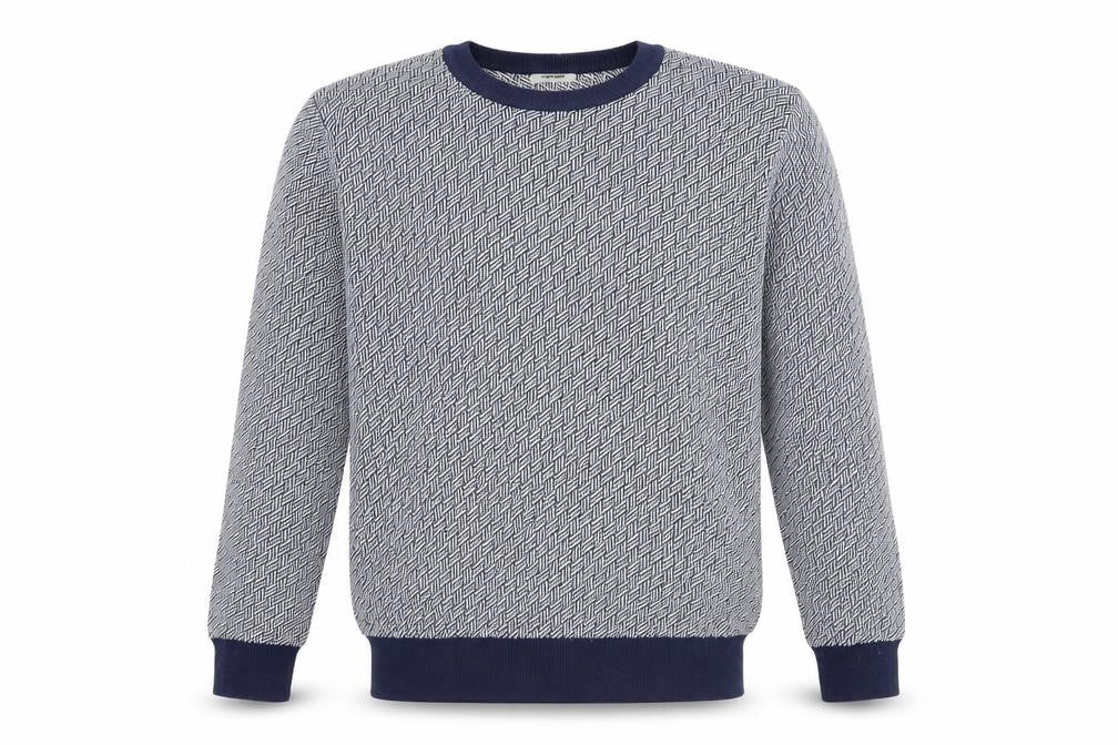 Coofandy Men's Blue Geometric Pullover Jumper L