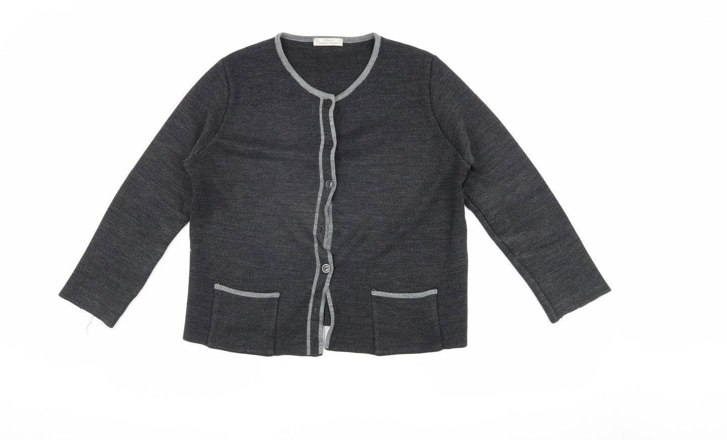 Marks & Spencer Women's Grey Wool Cardigan Size 28