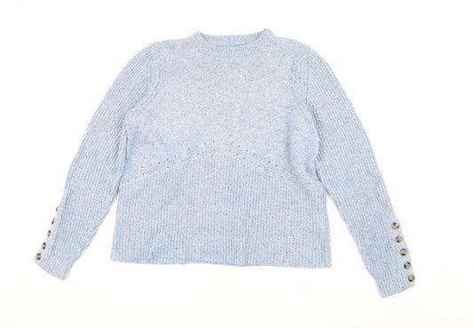 Marks and Spencer Women's Blue Knit Pullover Jumper L
