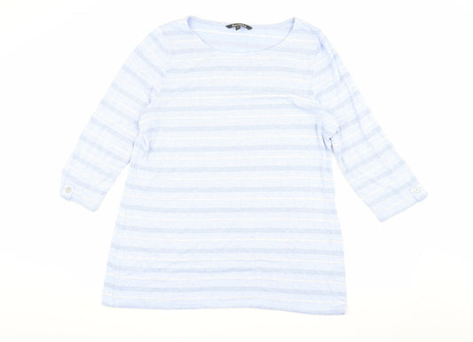 Bonmarché Women's Blue Striped Pullover Jumper, Size 18