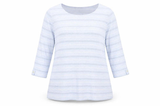 Bonmarché Women's Blue Striped Pullover Jumper, Size 18