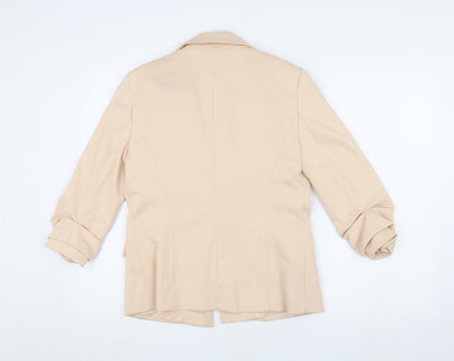 Back view of Miss Selfridge Women’s Beige Blazer Regular Fit M