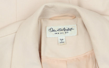 Close-up detail of Miss Selfridge Women’s Beige Blazer Regular Fit M