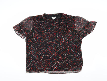 Whistles Women's Black Geometric Blouse Size 14
