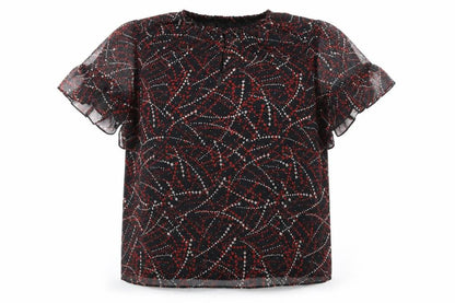 Whistles Women's Black Geometric Blouse Size 14