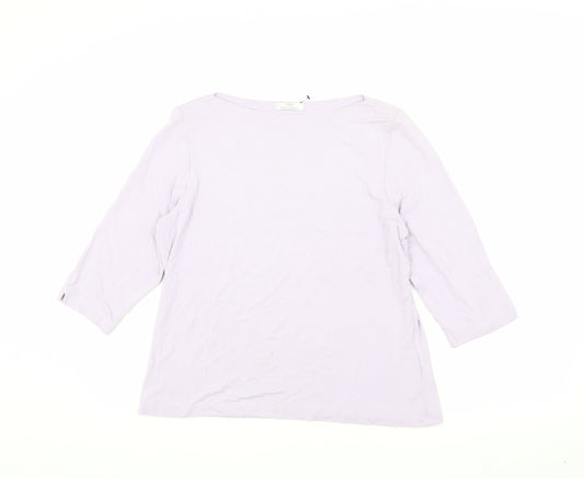 Marks and Spencer Women's Purple 3/4 Sleeve T-Shirt