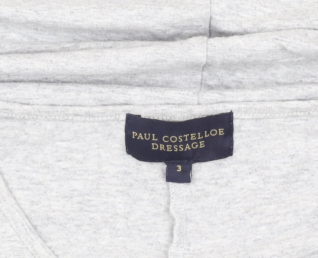 Paul Costelloe Dressage Women's Grey V-Neck Top - Size 12