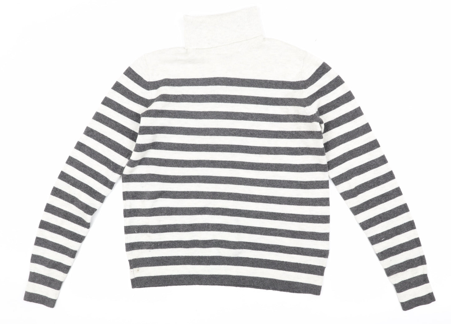 Marks and Spencer Women's Striped Roll Neck Jumper XS