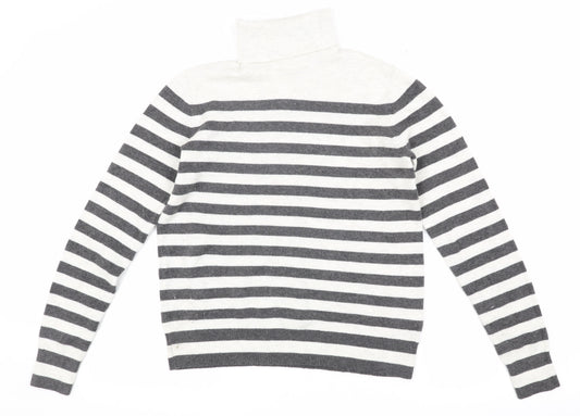 Marks and Spencer Women's Striped Roll Neck Jumper XS
