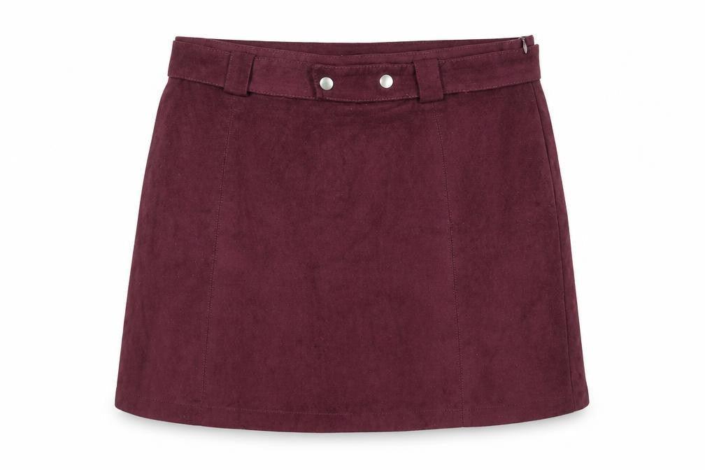 First And I Women's Purple Suedette Skirt, L