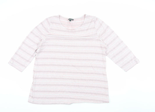 Bonmarché Women's Pink Striped Pullover Jumper 20