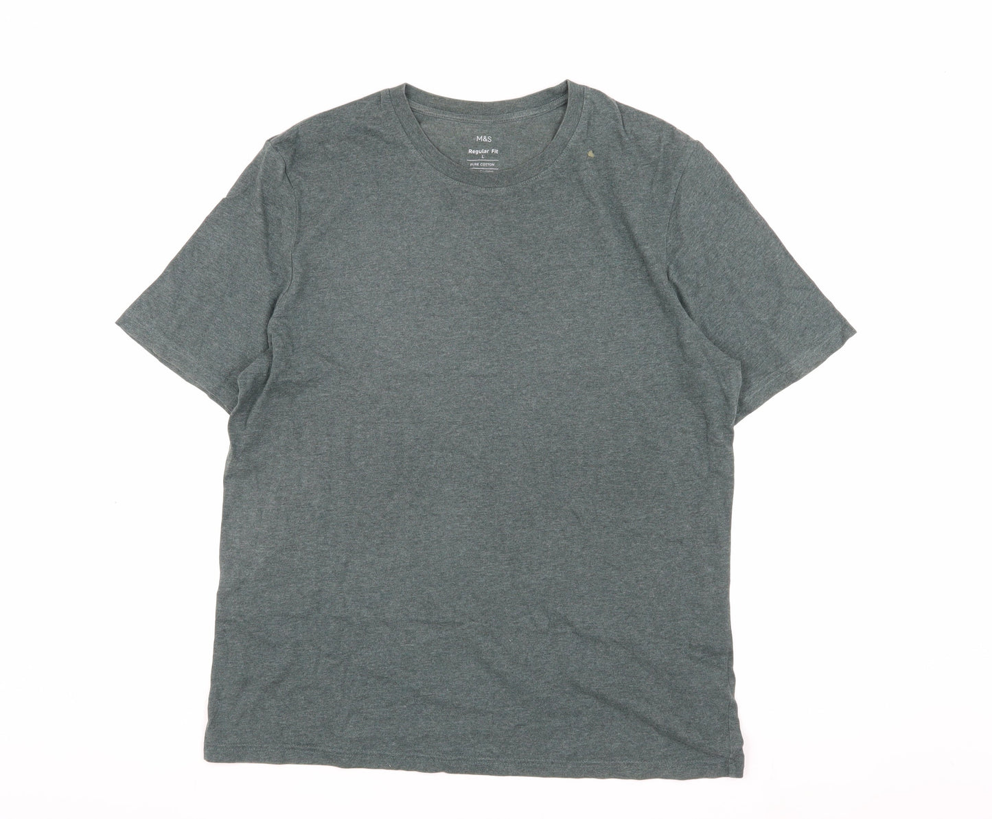 Marks and Spencer Grey Cotton T-Shirt, Unisex L, Casual Style