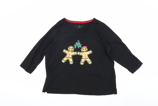 Pretty Secrets Women's Black Christmas T-Shirt, Size 16