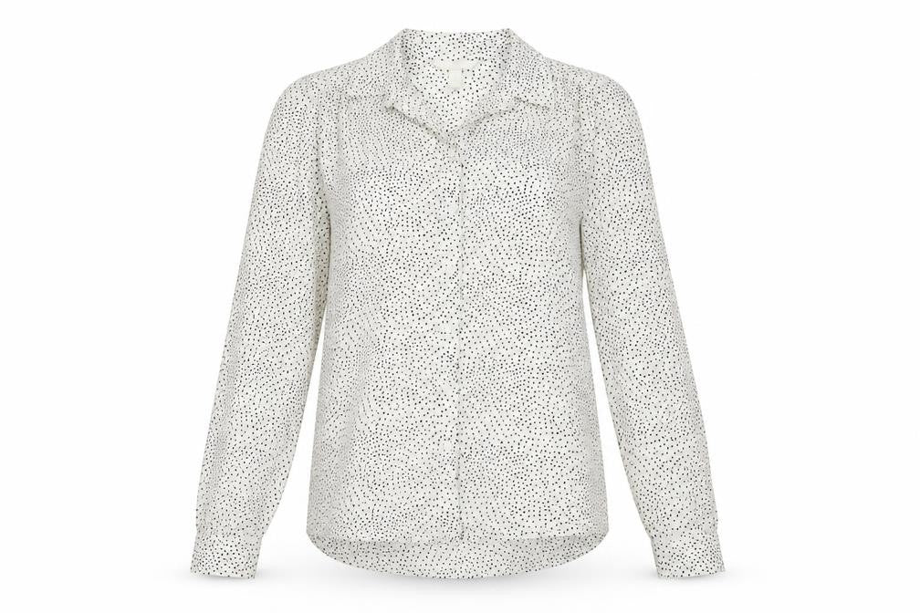 H&M Women's White Polka Dot Blouse UK 6
