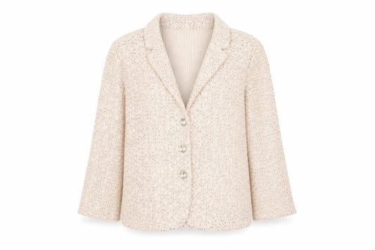 Eci Women’s Beige Blazer L with Sequins