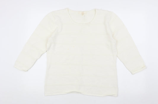 VidaK Women's Ivory 3/4 Sleeve Top Size M