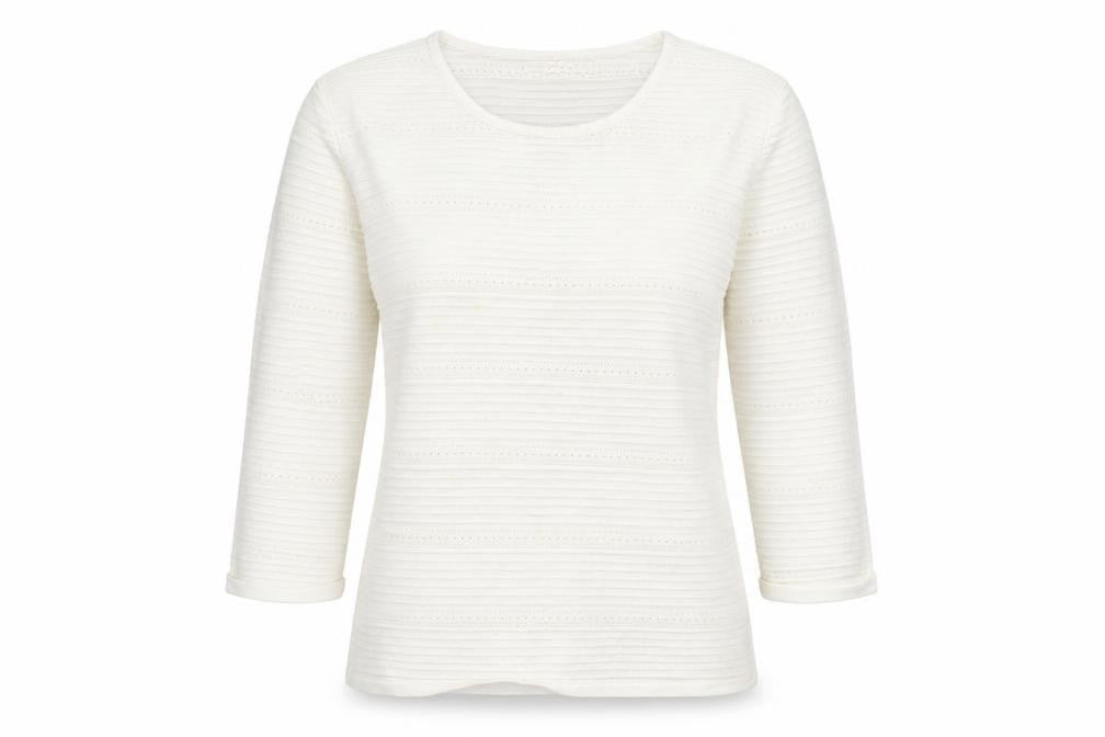 VidaK Women's Ivory 3/4 Sleeve Top Size M