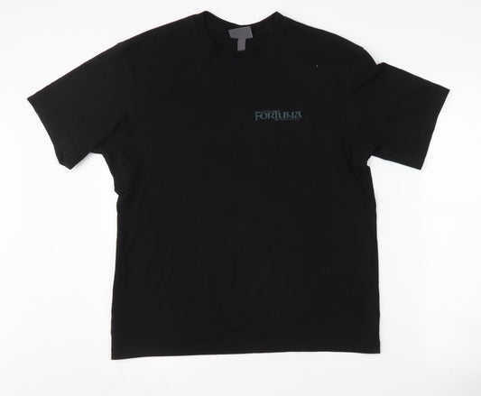 H&M Men's Black Fish Graphic T-Shirt, Size S, Cotton