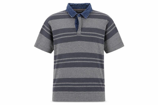 Wolsey Men's Grey Striped Polo Shirt Size L