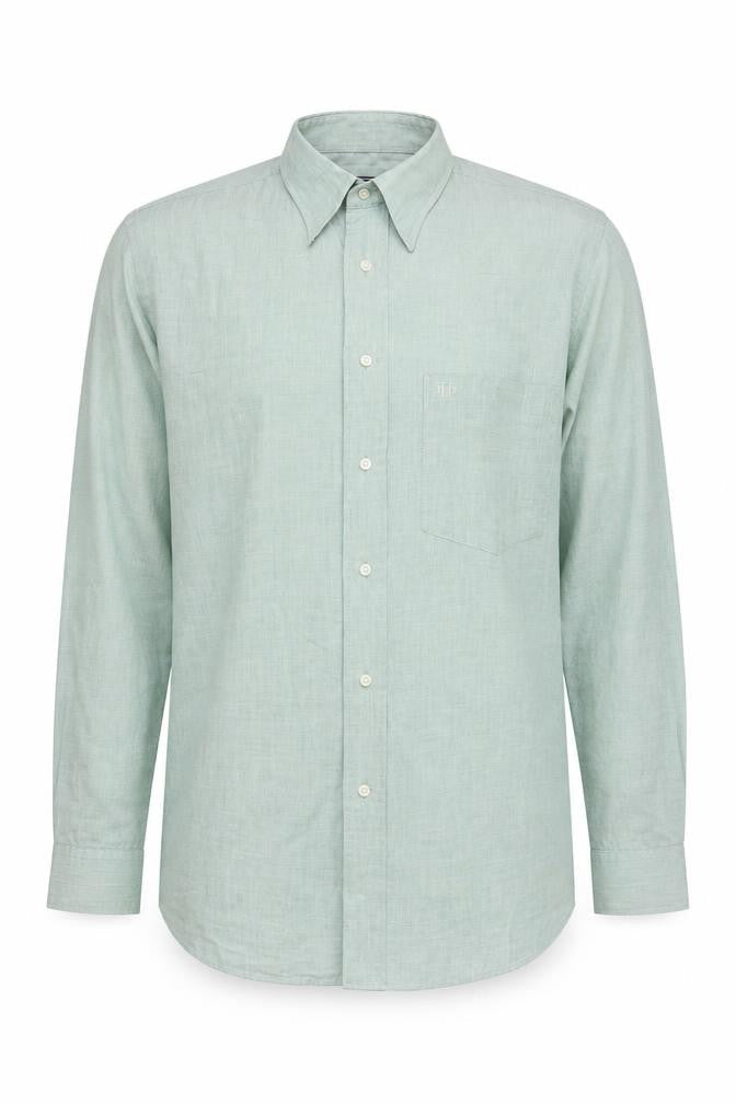Daniel Hechter Men's Green Long Sleeve Button-Up Shirt
