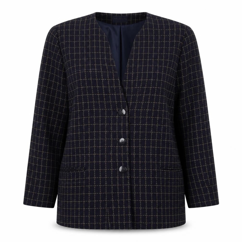 Alexon Women's Blue Check Blazer, Size 14, Classic Fit