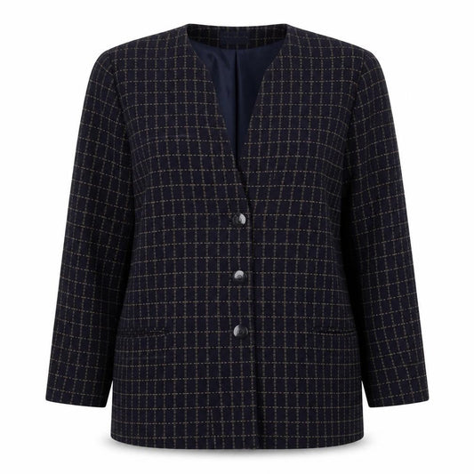 Alexon Women's Blue Check Blazer, Size 14, Classic Fit