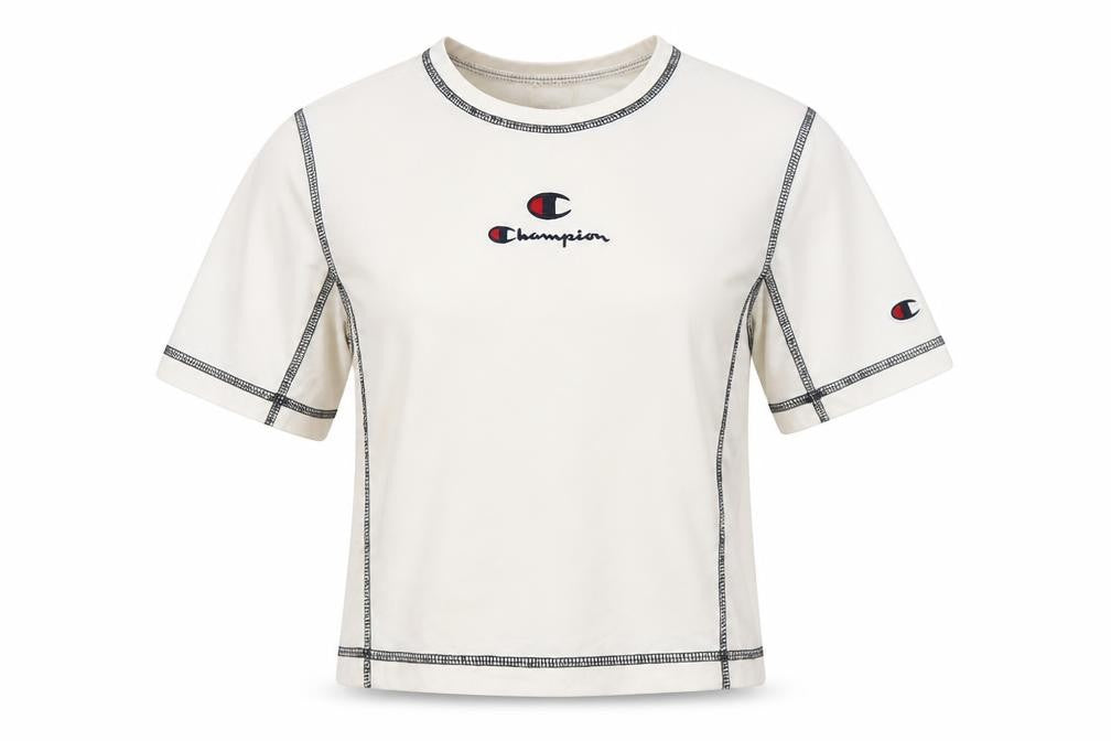 Champion Women's White Basic T-Shirt, S, Casual