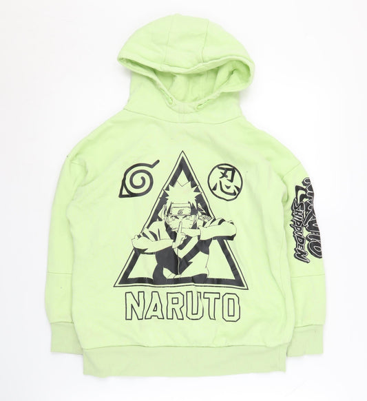 Naruto Boys Green Anime Hoodie, 9-10 Years, Graphic Print