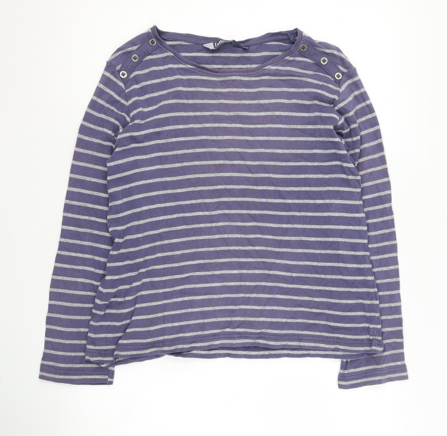 Isle Women's Purple Striped T-Shirt M Long Sleeve
