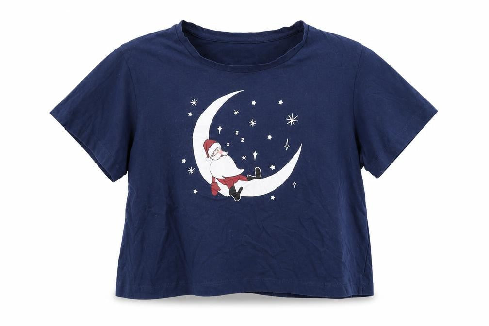 Brave Soul Women's Blue Christmas Pyjama Top S