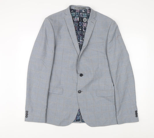 Ben Sherman Men's Grey Single Breasted Suit Jacket Size 42 Regular