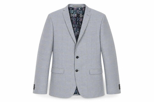 Ben Sherman Men's Grey Single Breasted Suit Jacket Size 42 Regular