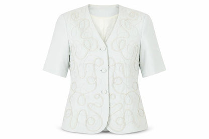 Gina Women's White Suit Jacket, Size 14