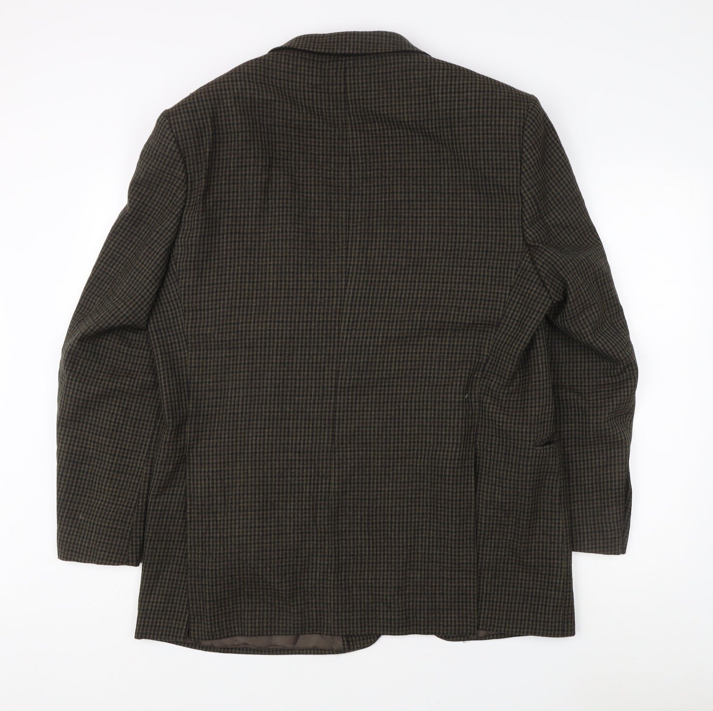Marks and Spencer Men's Brown Check Blazer, Size 42R, Wool
