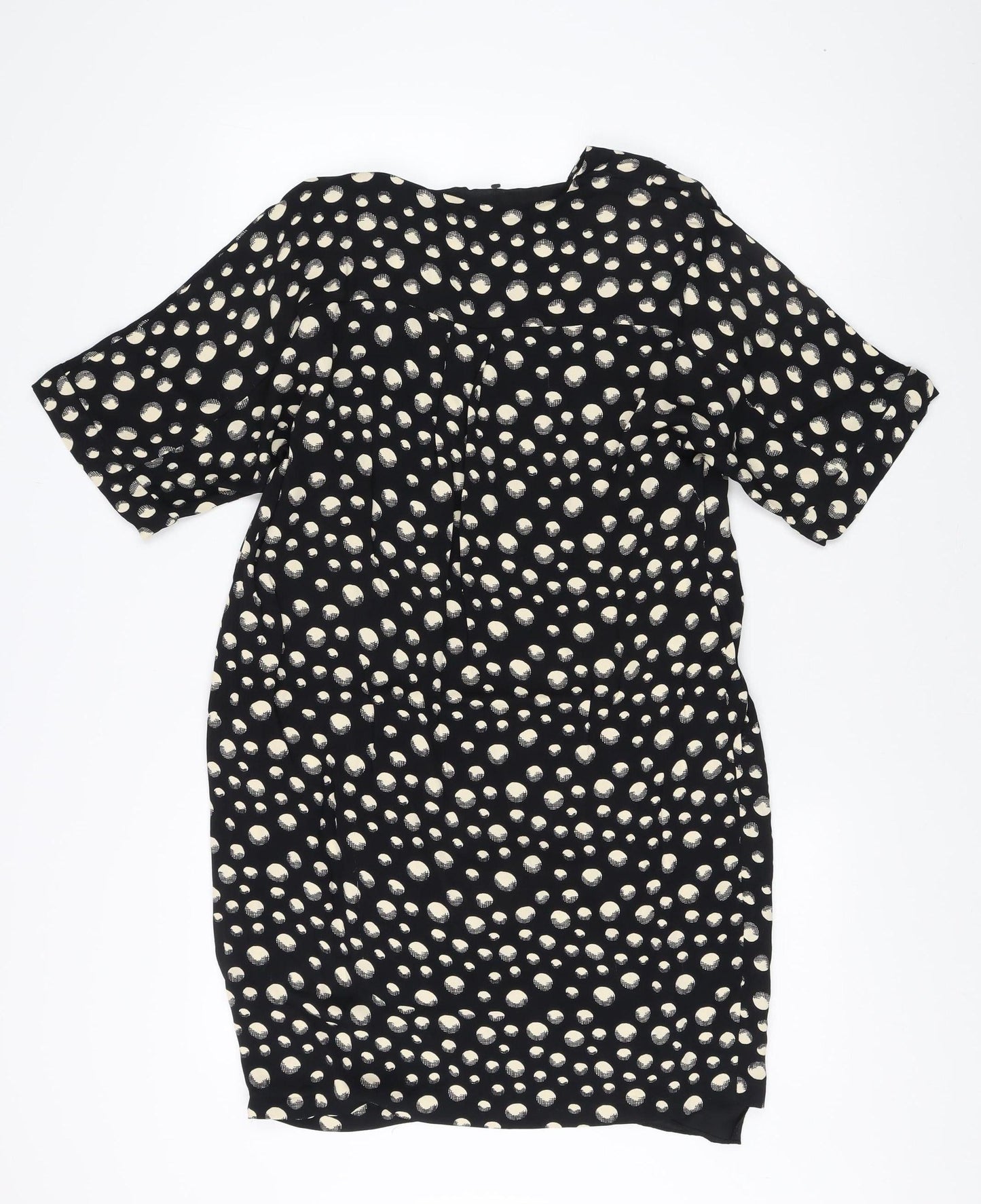 Whistles Women's Black Polka Dot V-Neck Dress Size 10
