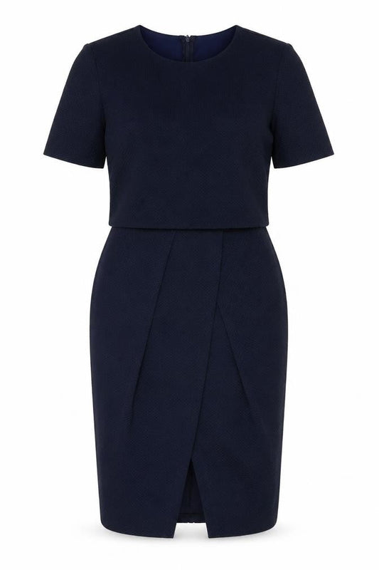 Front view of ASOS Women's Blue Pencil Dress, size 10, Formal