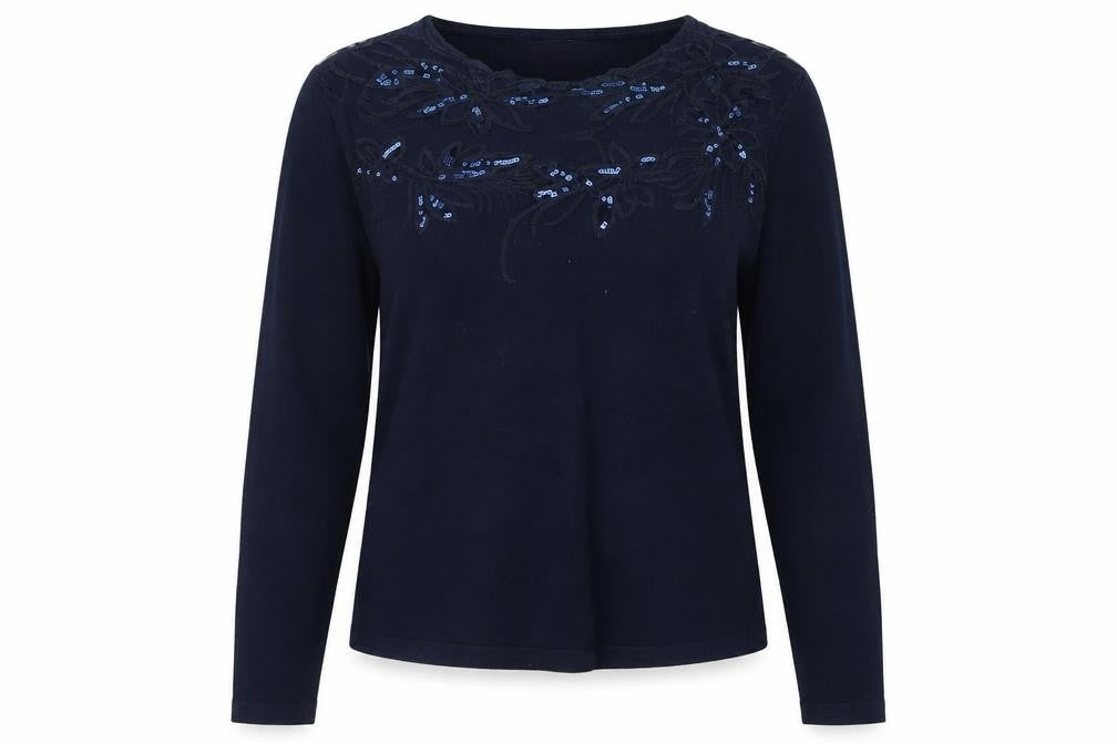 Bluoltre Jeans Women's Blue Pullover Jumper L