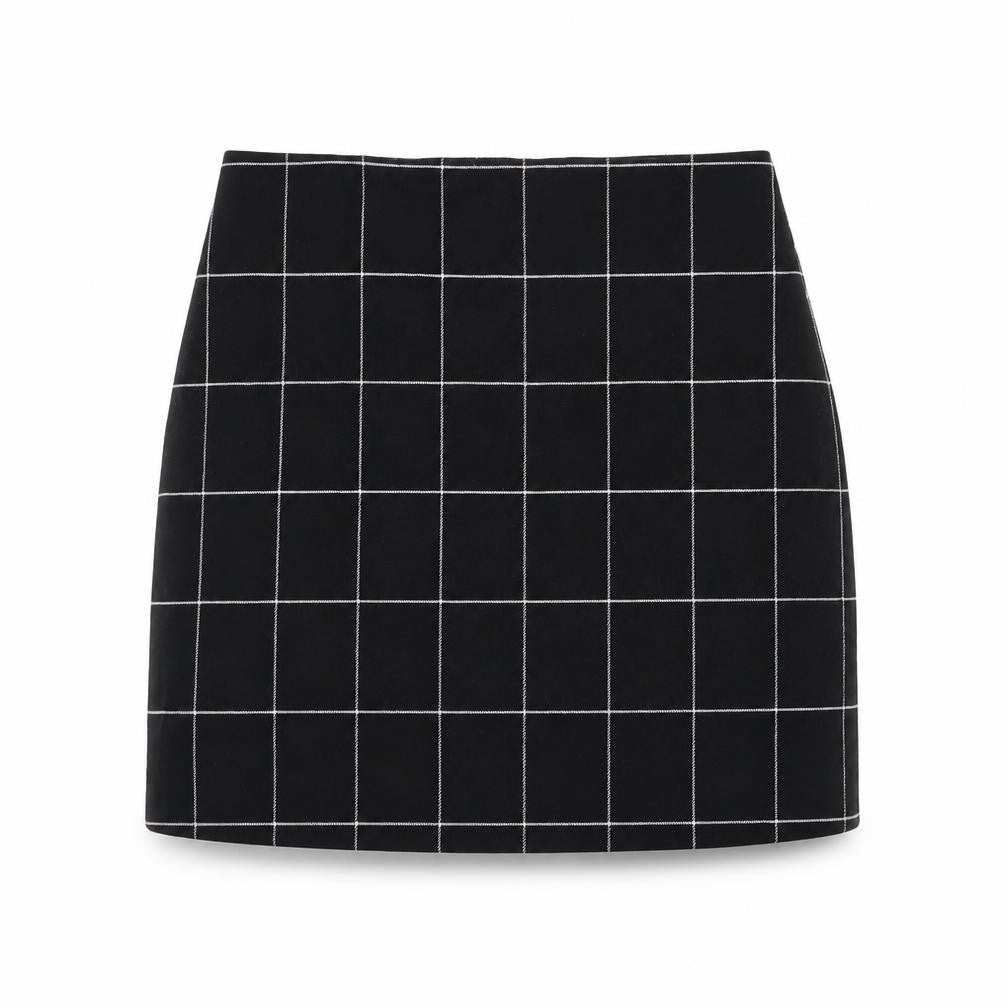 H&M Women's Black Check Pencil Skirt, Size 6