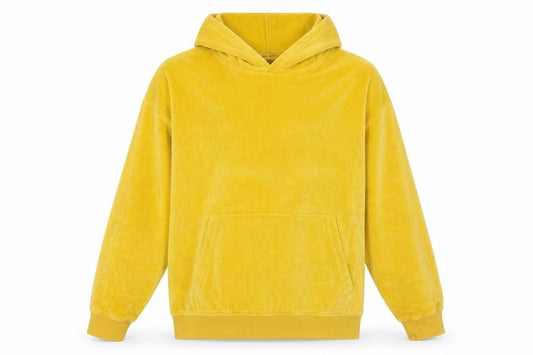 H&M Girls Yellow Velour Hoodie, Pullover Style, Size 14 Years