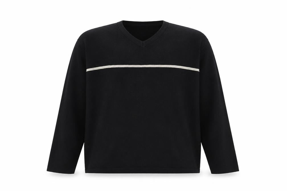 Zantos Men's Black XL V-Neck Pullover Jumper