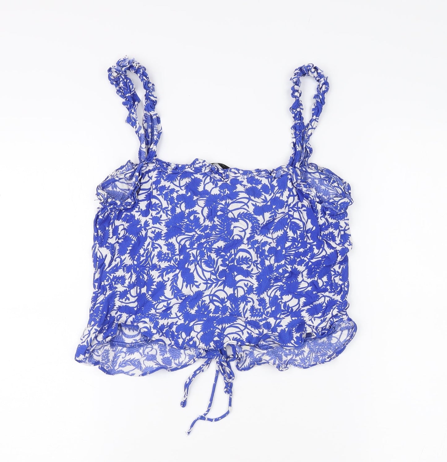 Zara Women's Blue Floral Camisole Blouse, Size 12