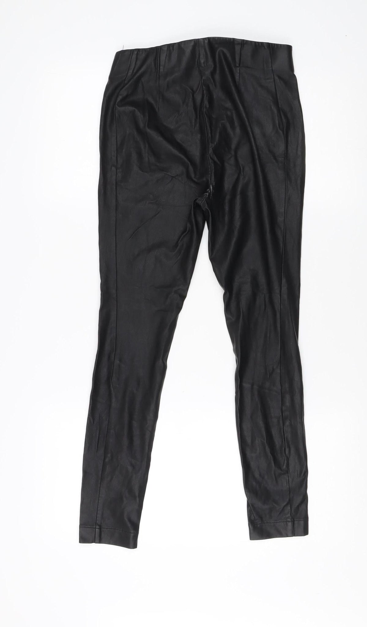 Next Petite Black Faux Leather Skinny Trousers